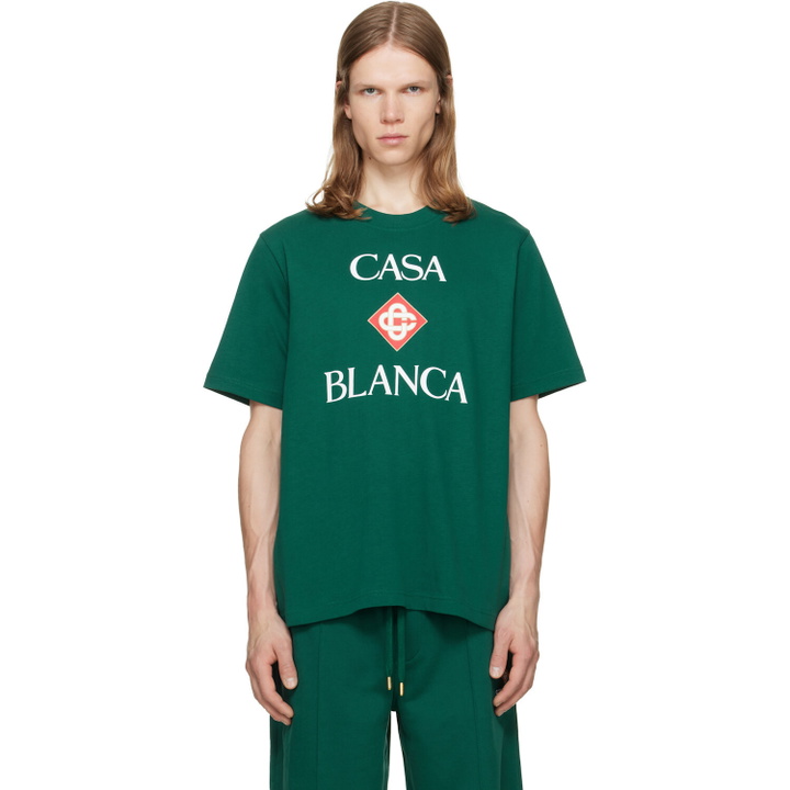 Photo: Casablanca Green Diamond Logo Short Sleeve T‑shirt