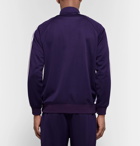 Needles - Embroidered Striped Satin-Jersey Track Jacket - Purple