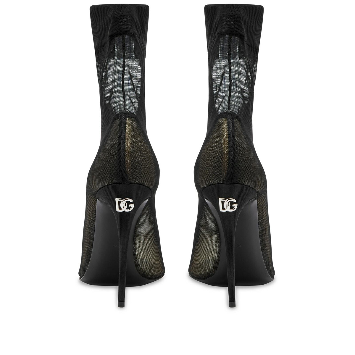 Dolce & Gabbana Black Mesh Stiletto Heels Ankle Boots Shoes main image 0