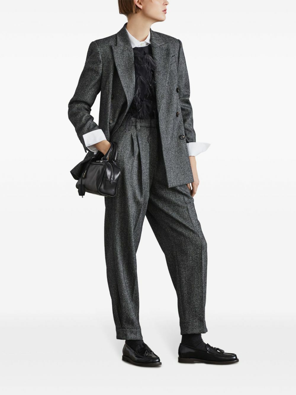 BRUNELLO CUCINELLI - Wool Baggy Sartorial Trousers Brunello Cucinelli