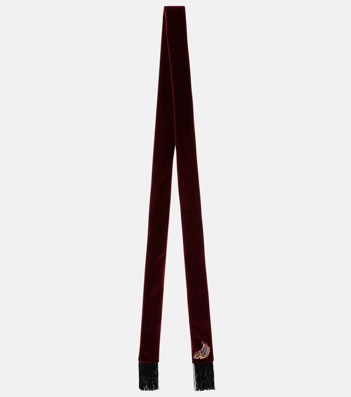 Etro Embellished paisley cotton velvet scarf