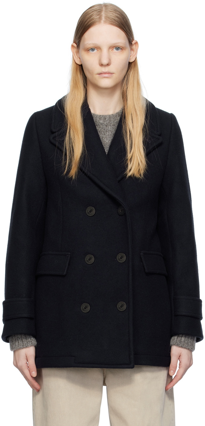 3934 Navy Double Breasted Coat