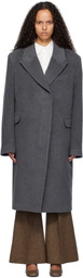 REMAIN Birger Christensen Gray Heavy Wool Long Coat