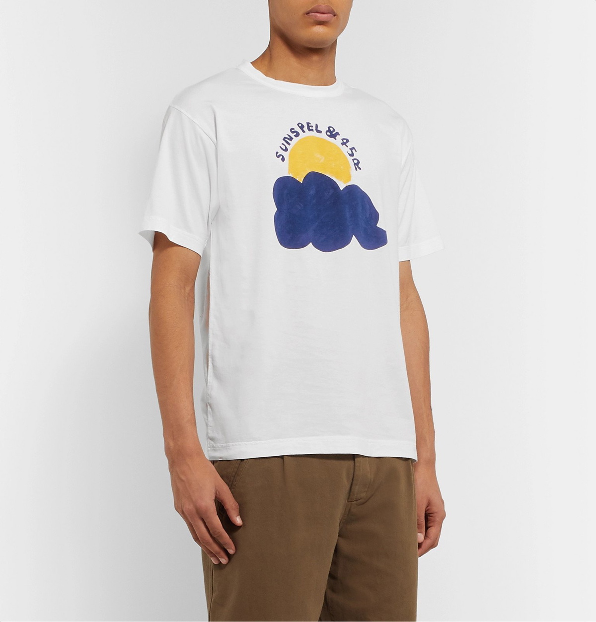 Sunspel - 45R Logo-Print Cotton-Jersey T-Shirt - White Sunspel