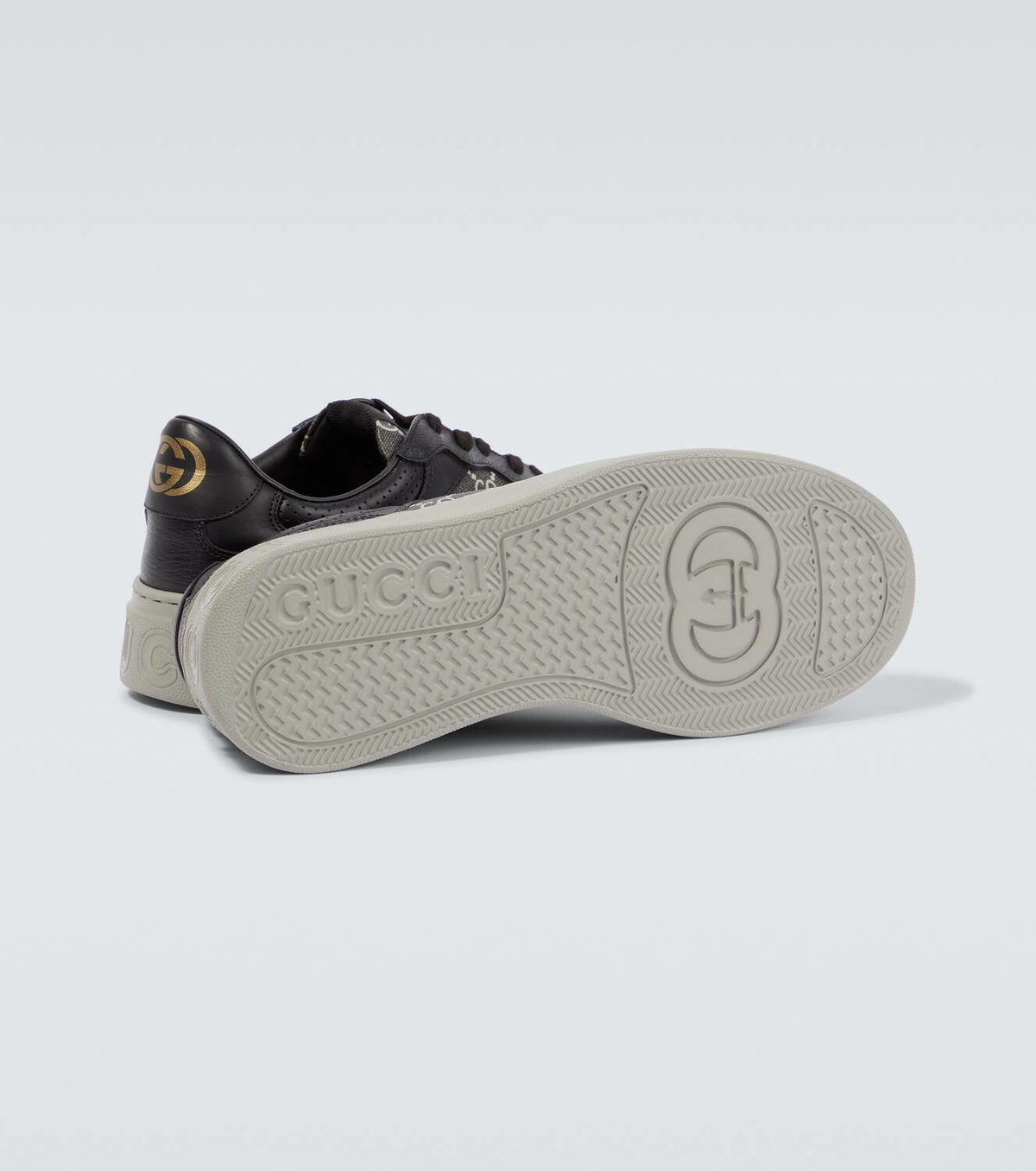 ☆関税込み☆【GUCCI】 GG canvas leather-trimmed sneakers Gucci GG leather-trimmed canvas sneakers Gucci