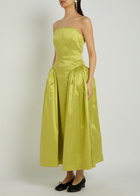 Simone Rocha Strapless Taffeta Midi Dress Green