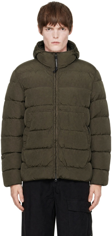 Photo: C.P. Company Khaki Chrome-R Goggle Down Jacket