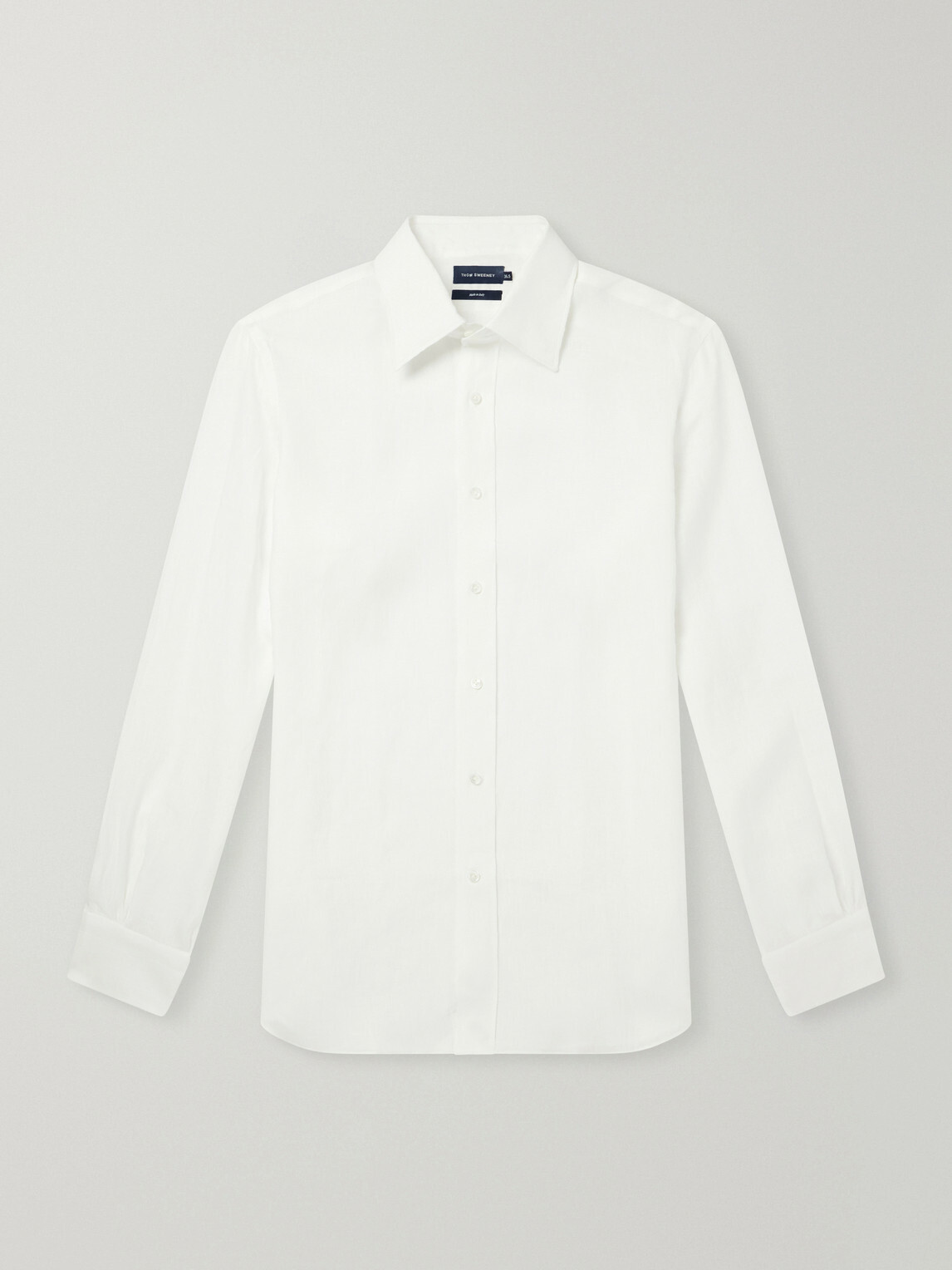 Thom Sweeney - Linen Straight Point Collar Shirt - Neutrals