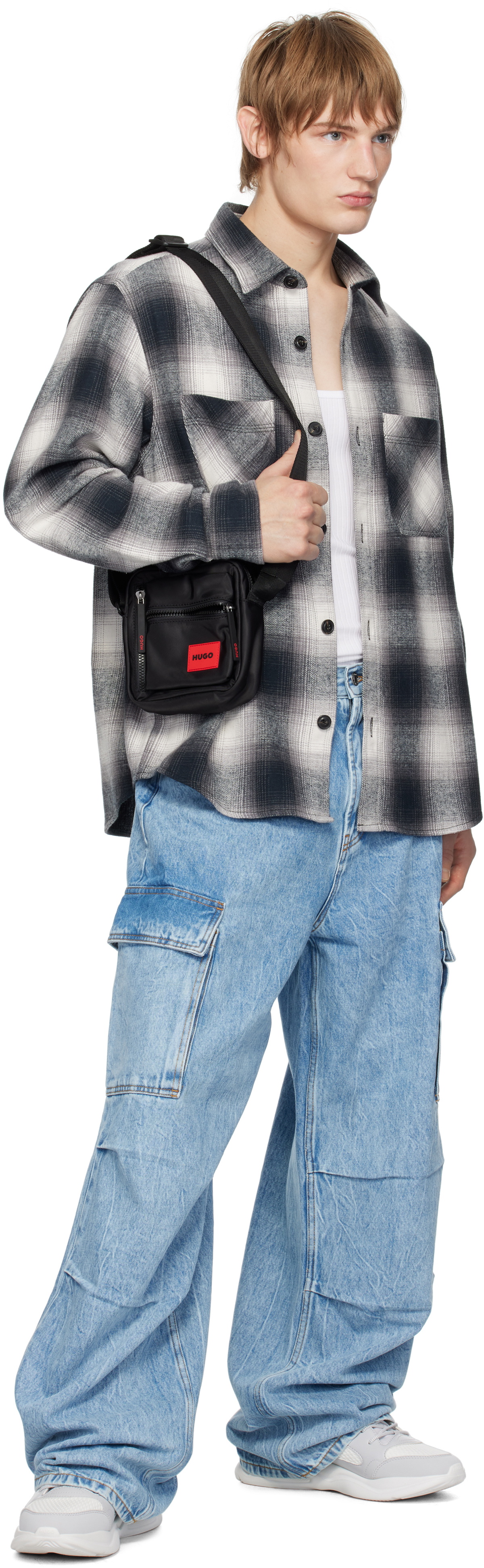 Hugo Black Logo Patch Bag