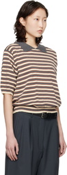Cordera Gray & Off-White Organic Cotton Striped Polo