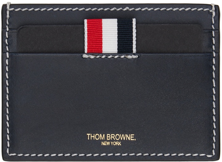 Photo: Thom Browne Navy Logo Card Holder