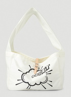 Printed Messenger Shoulder Bag in White