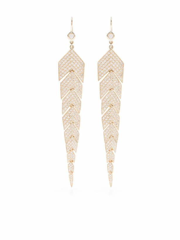 Photo: Jacquie Aiche 14Kt Yellow Gold Fishtail Diamond Drop Earrings
