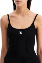 COURREGES rib knit tank top Black