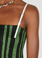 Braided Fringe Camisole Dress in Green