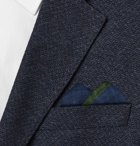 Anderson & Sheppard - Contrast-Tipped Wool Pocket Square - Blue