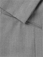 Kingsman - Conrad Slim-Fit Double-Breasted Herringbone Wool Suit Jacket - Gray