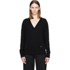 BALMAIN Black V-Neck Light Sweater