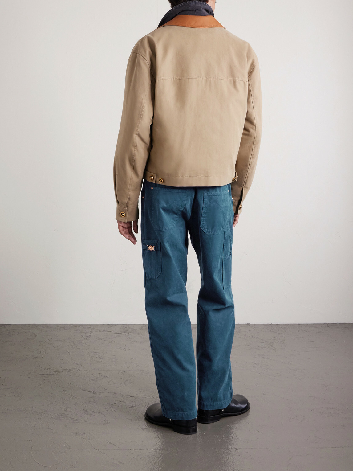 Versace - Straight-Leg Cotton-Canvas Trousers - Blue