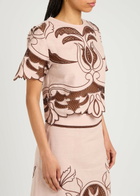 Lug Von Siga Dakota Embroidered Linen top Pink