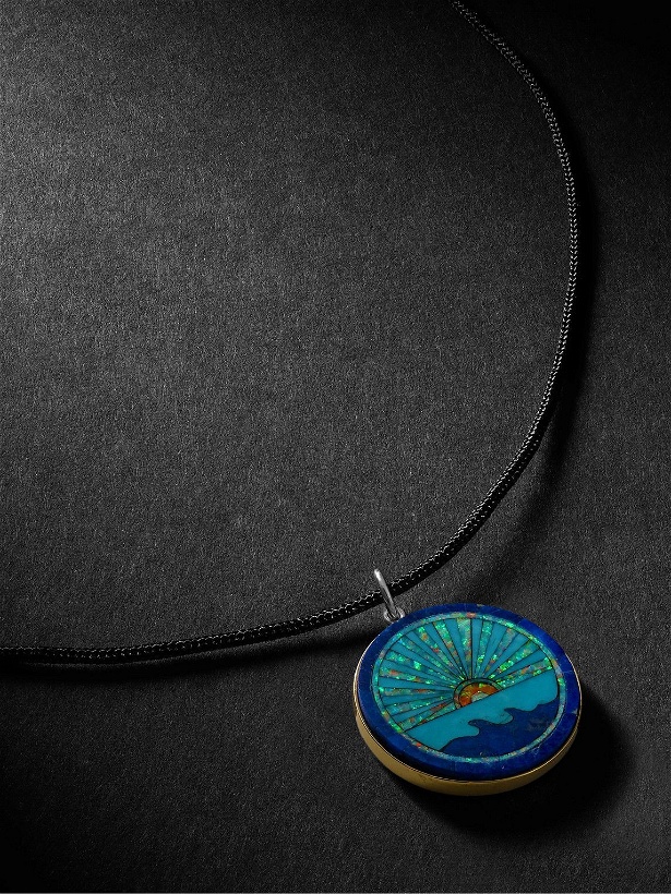 Photo: Jacquie Aiche - Gold, Turquoise, Lapis and Cord Pendant Necklace