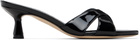 Aeyde Black Vero Patent Leather Mule Heeled Sandals