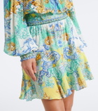 Camilla Printed embellished off-shoulder silk minidress