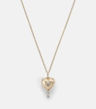 Persée Heart Locket 9kt gold necklace with diamonds