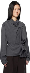 LE17SEPTEMBRE Gray Scarf Blouse