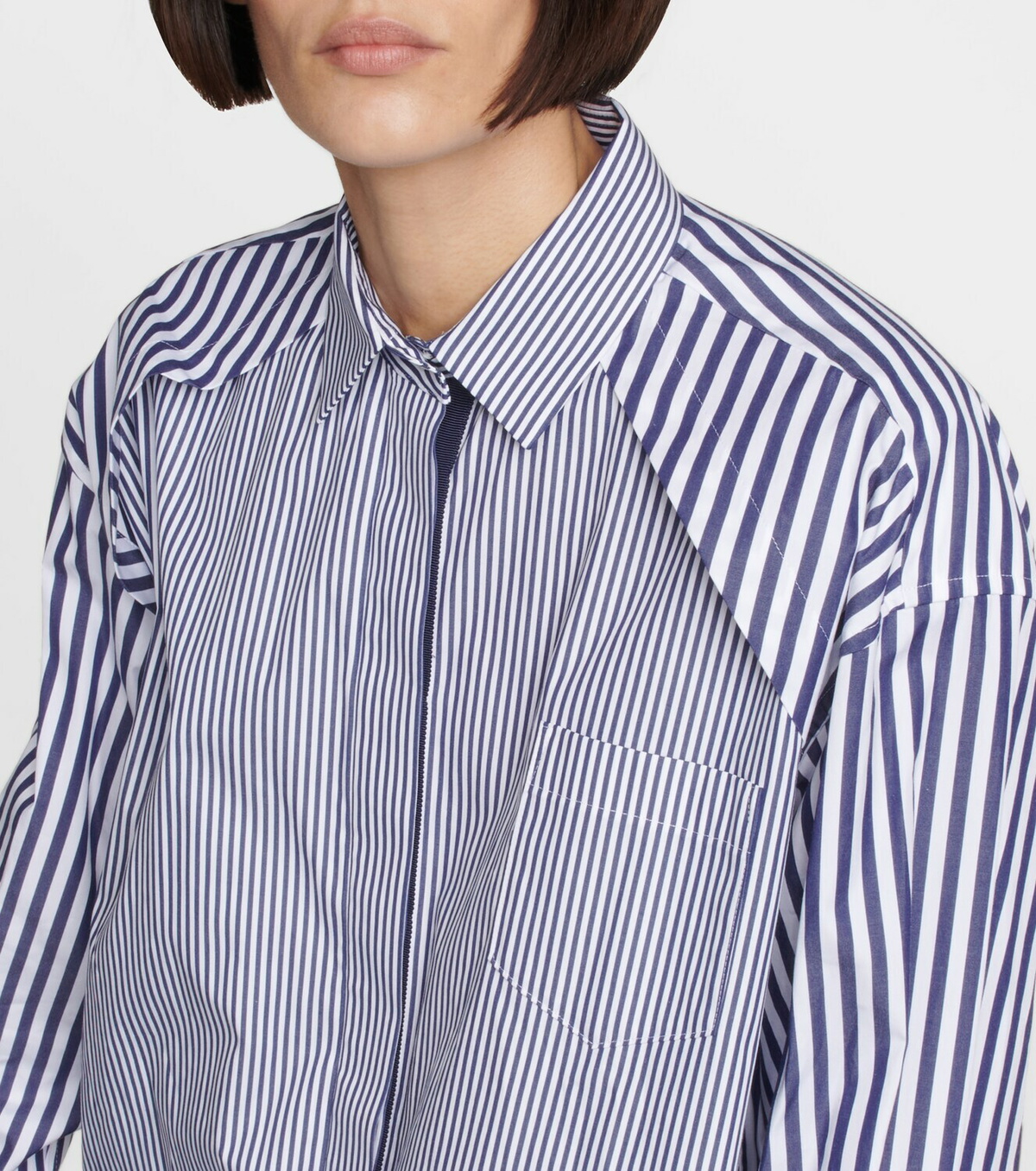 Sacai - Striped cotton poplin shirt dress Sacai