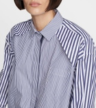 Sacai - Striped cotton poplin shirt dress