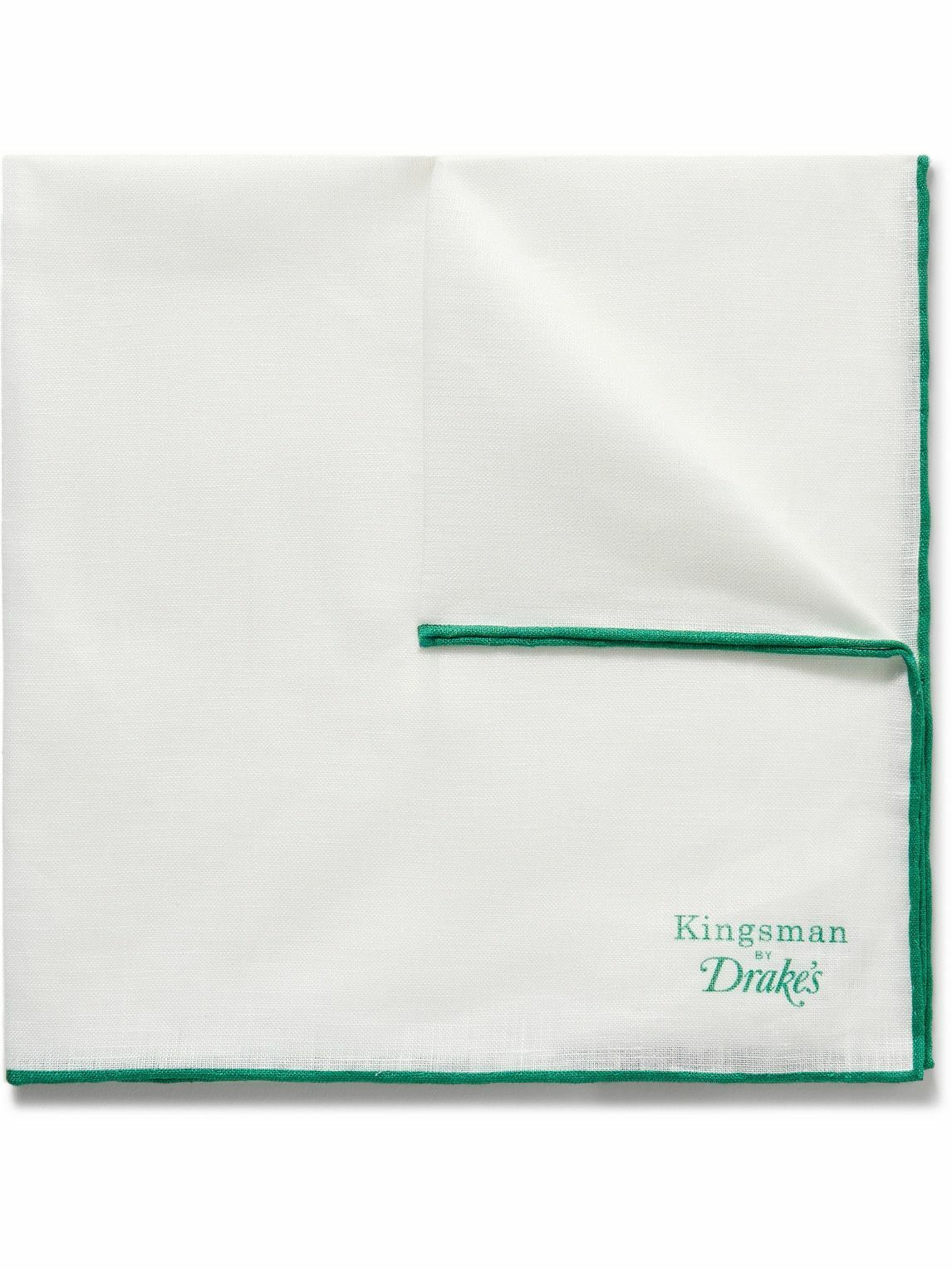 Kingsman - Drake's Logo-Print Linen Pocket Square