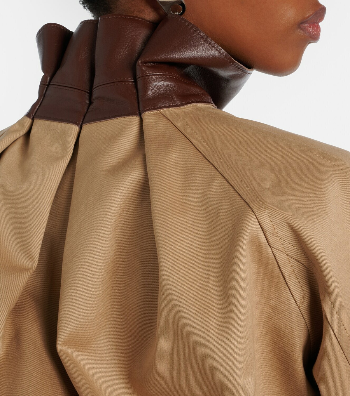 Sacai Leather-trimmed cotton blouson jacket