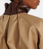 Sacai Leather-trimmed cotton blouson jacket