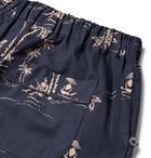 Desmond & Dempsey - Printed Cotton Pyjama Shorts - Navy