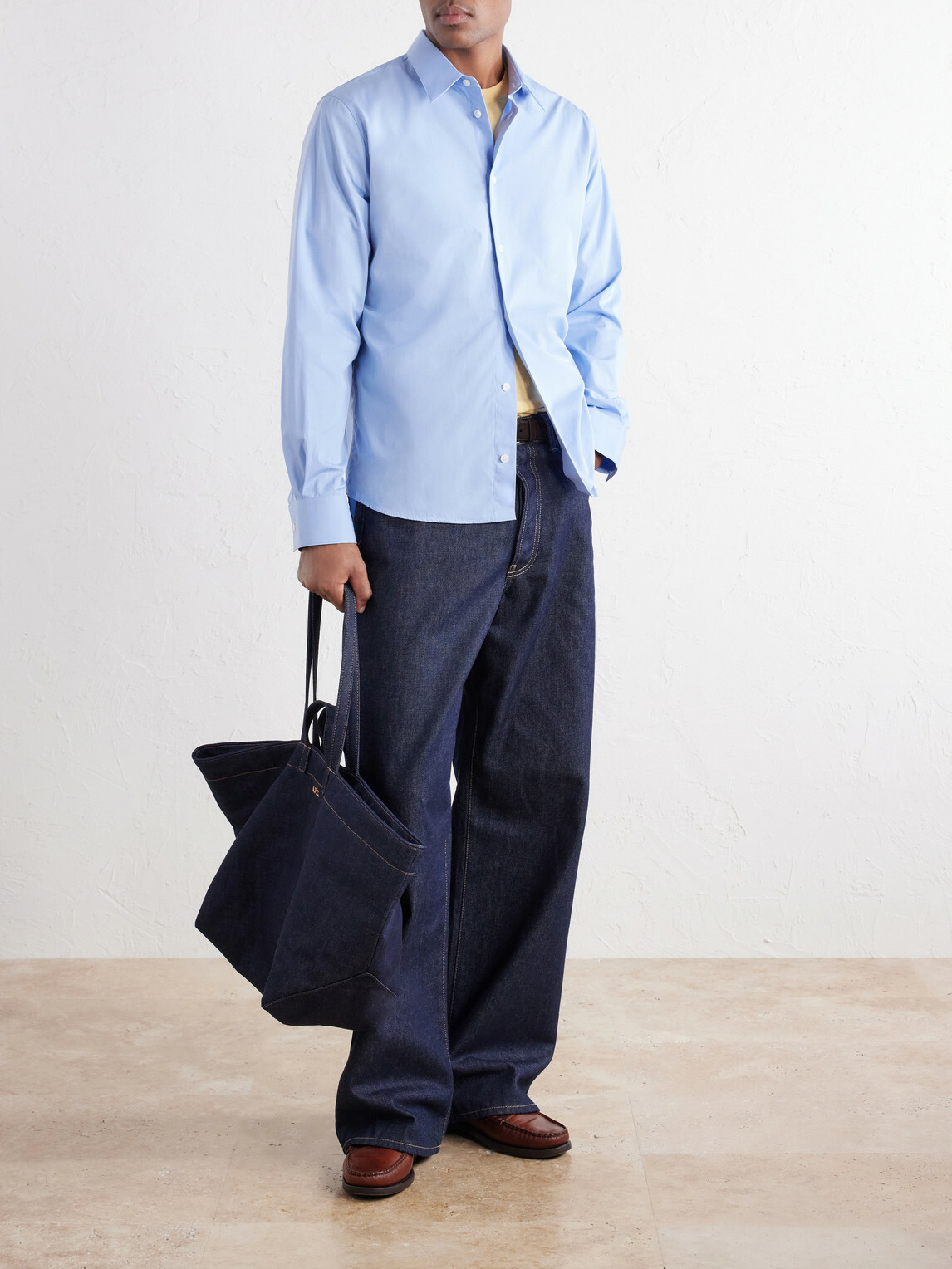 AMI PARIS - Tailor Logo-Embroidered Cotton-Poplin Shirt - Blue