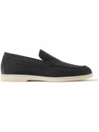Loro Piana - Summer Walk Suede-Trimmed Storm System® Cashmere Loafers - Black