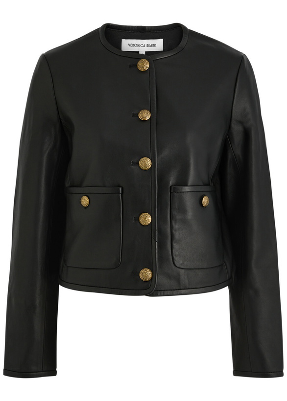 Photo: Veronica Beard Andrea Leather Jacket Black