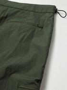 SAIF UD DEEN - Straight-Leg Crinkled-Canvas Cargo Trousers - Green
