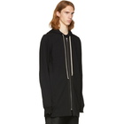 Rick Owens Black Zip Front Hoodie