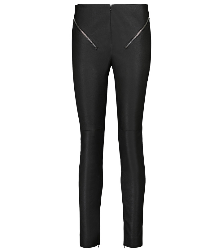 Photo: Givenchy - High-rise slim leather pants