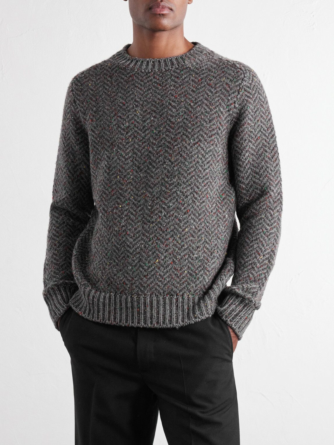 Gabriela Hearst - Sermo Herringbone Cashmere Sweater - Gray
