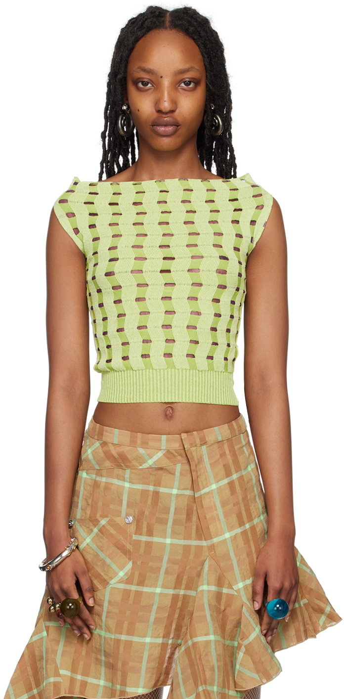 Kiko Kostadinov Green & Black Simultanism Miniskirt