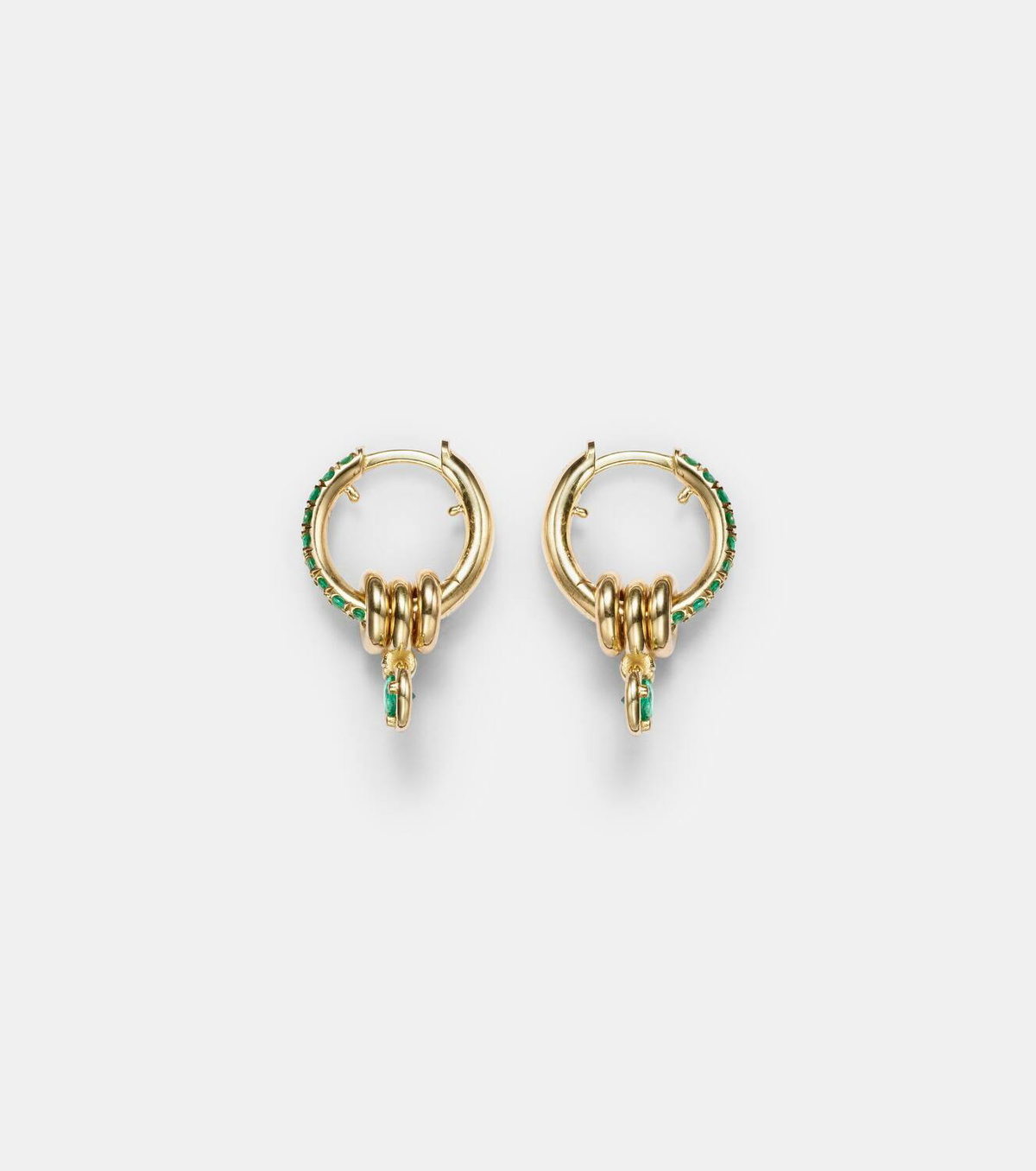 Spinelli Kilcollin Zahra 18kt gold hoop earrings with emeralds