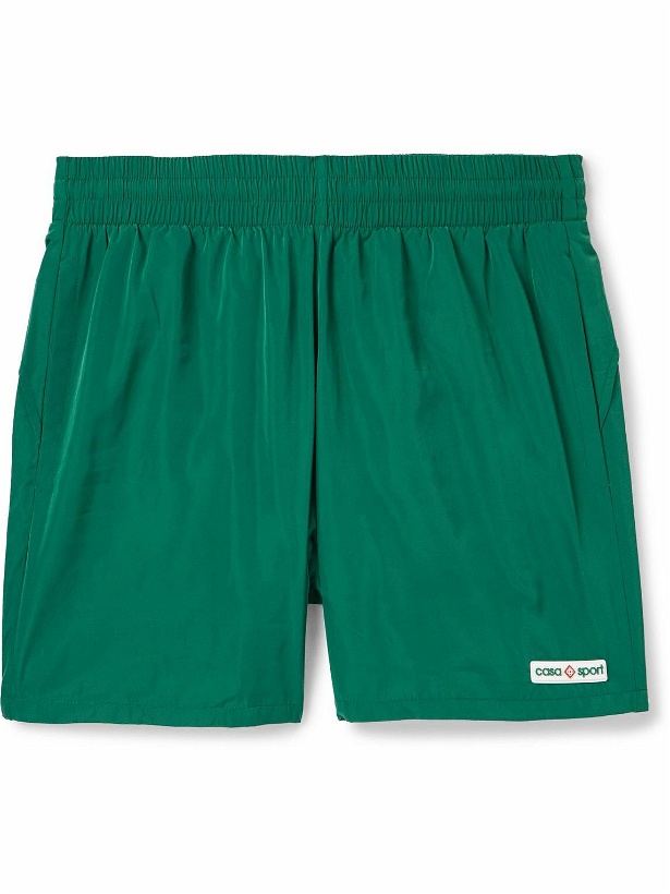 Photo: Casablanca - Straight-Leg Logo-Appliquéd Shell Shorts - Green