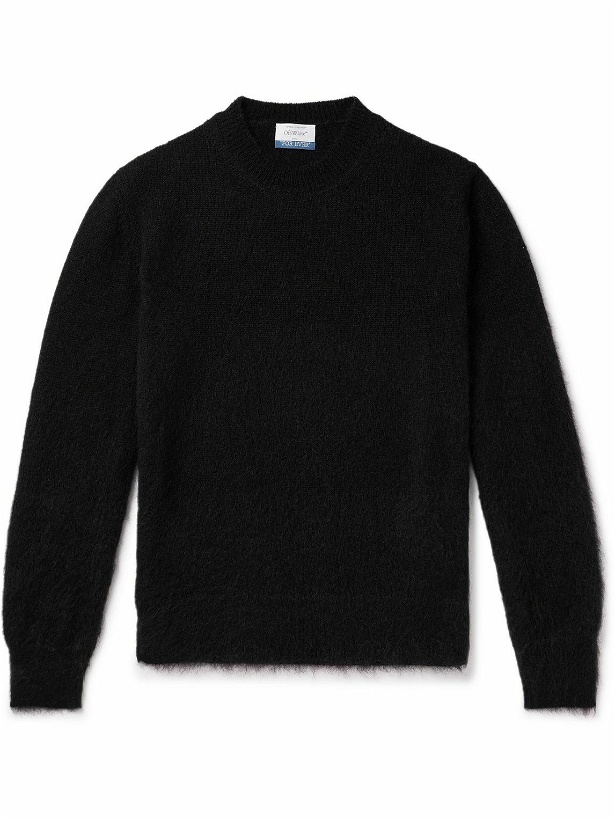 Photo: Off-White - Jacquard-Knit Mohair-Blend Sweater - Black