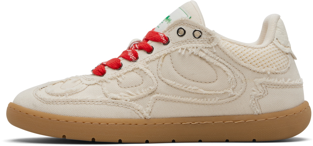 GANNI Beige 08 Canvas Raw Edge Sneakers