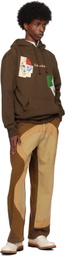 KidSuper Brown Sketched Faces Hoodie