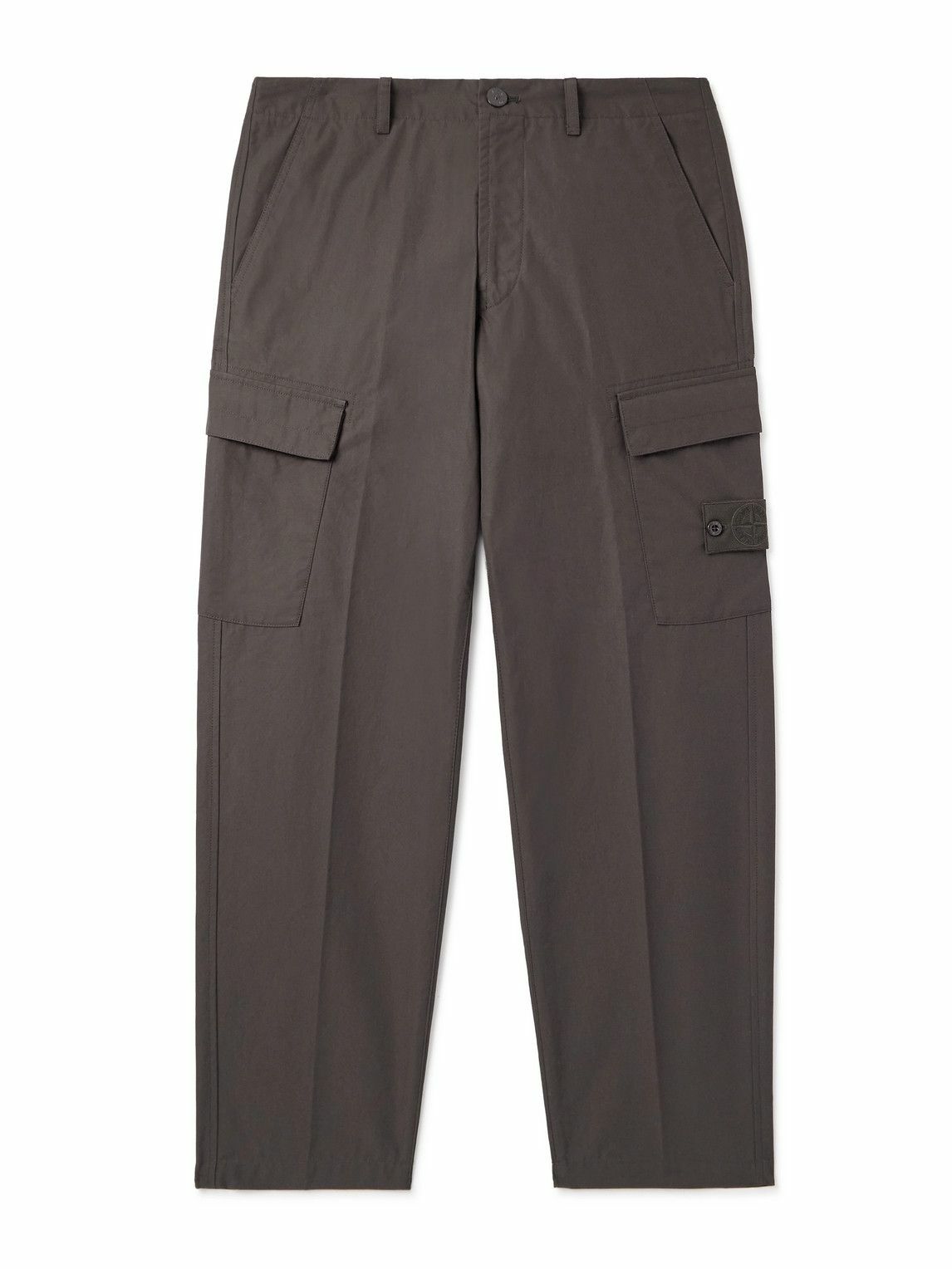 Stone Island - Ghost Straight-Leg Logo-Appliquéd Cotton Cargo Trousers - Brown