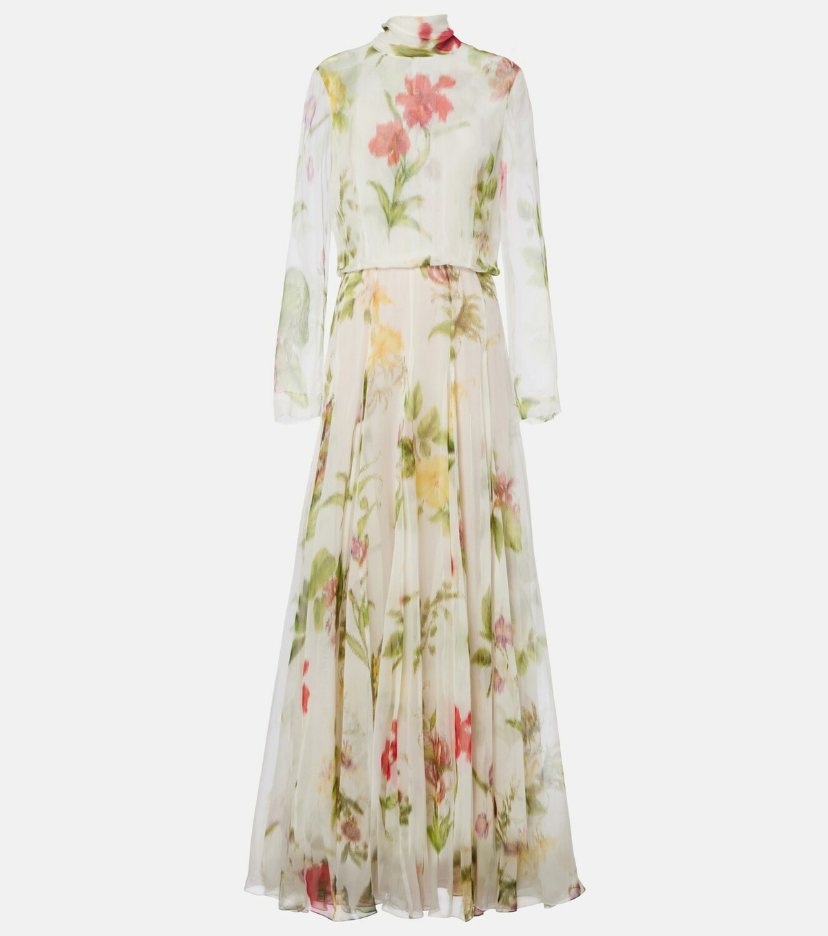 Oscar de la Renta Floral silk chiffon gown